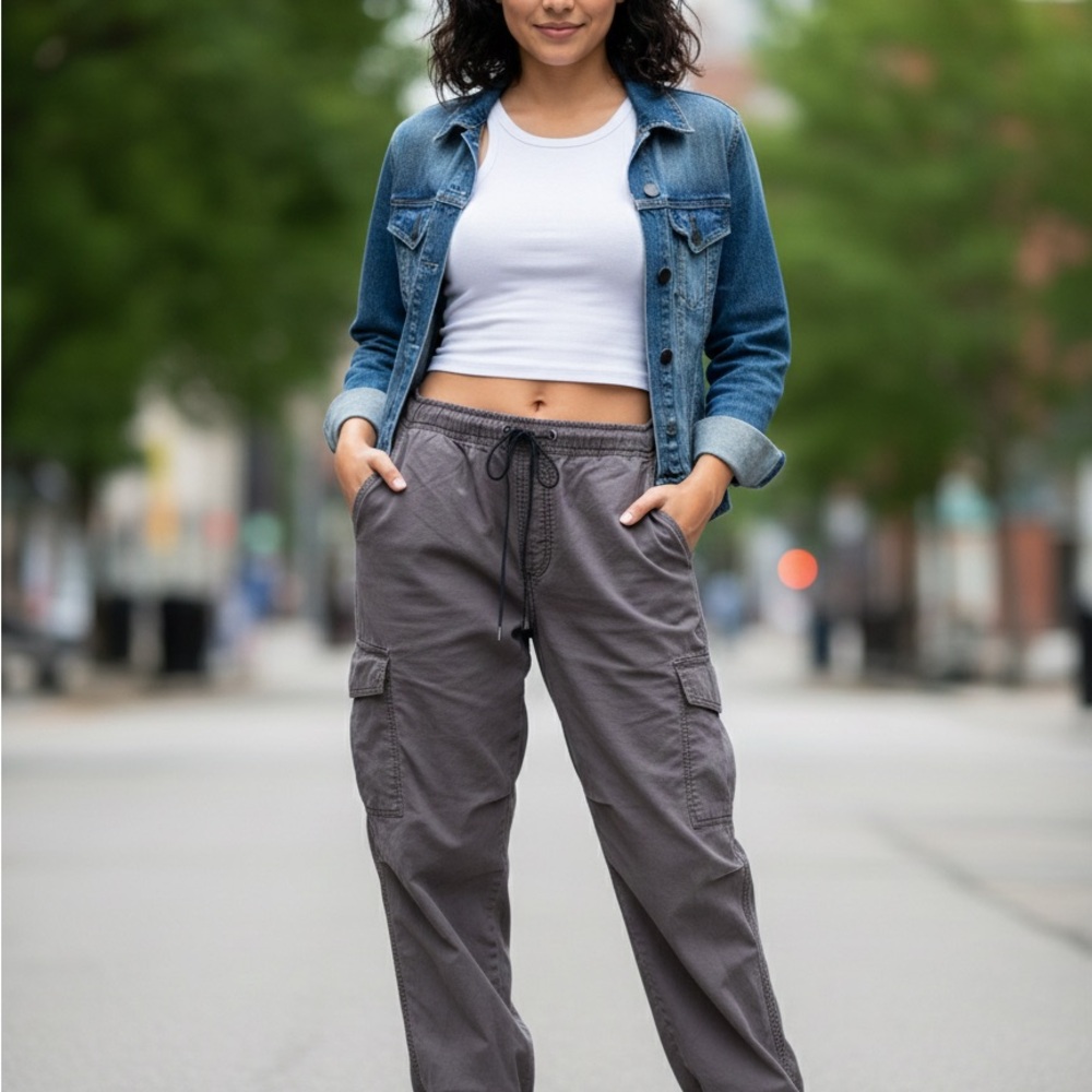 Garage Charcoal Cargo Joggers‎